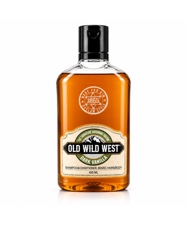Old Wild West Dark Vanilla 3 in 1 vyrų šampūnas ir kūno prausiklis, 450 ml