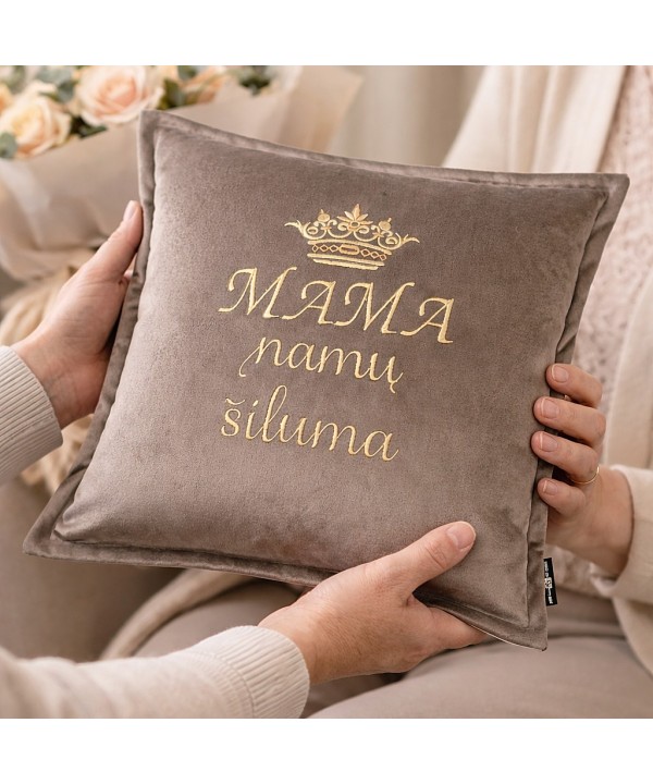 Siuvinėta pagalvėlė „Mama – namų šiluma“