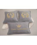 Veliūrinė vardinė pagalvėlė (šviesiai pilka)