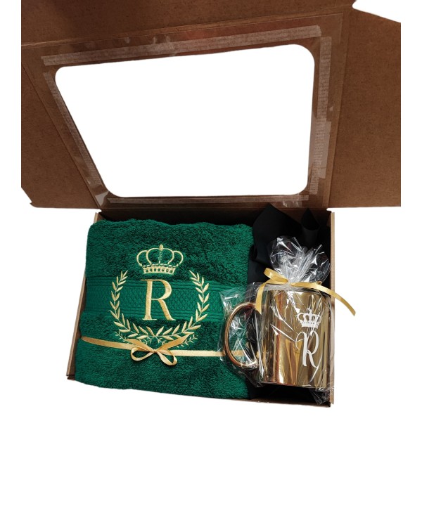 Siuvinėtas rankšluostis (Ornamentas1)+puodelis